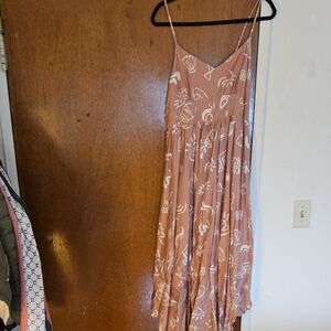 Blu Pepper Mauve Pink Floral Print Midi Dress